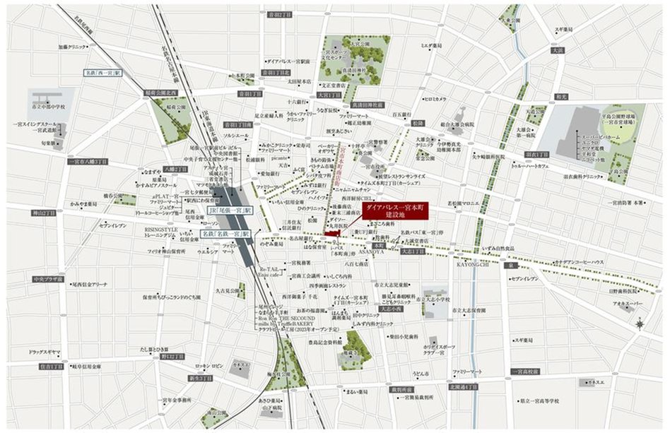 ダイアパレス一宮本町の現地案内図