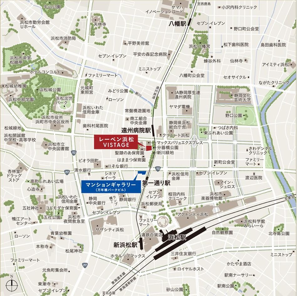 レーベン浜松VISTAGEの現地案内図