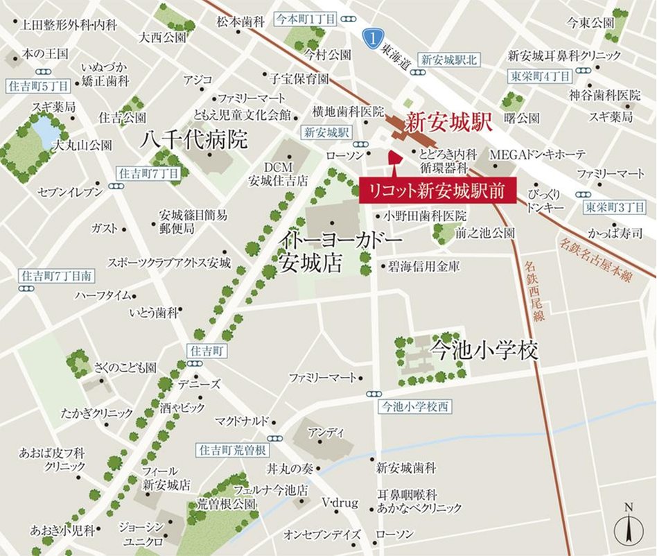 リコット新安城駅前の現地案内図