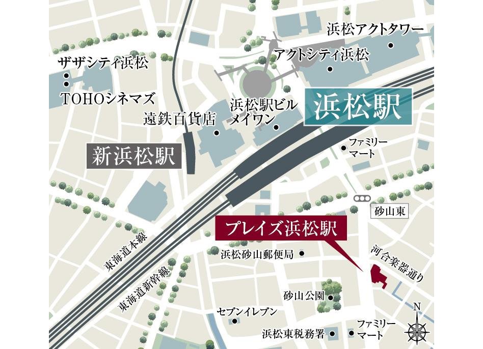 プレイズ浜松駅の現地案内図