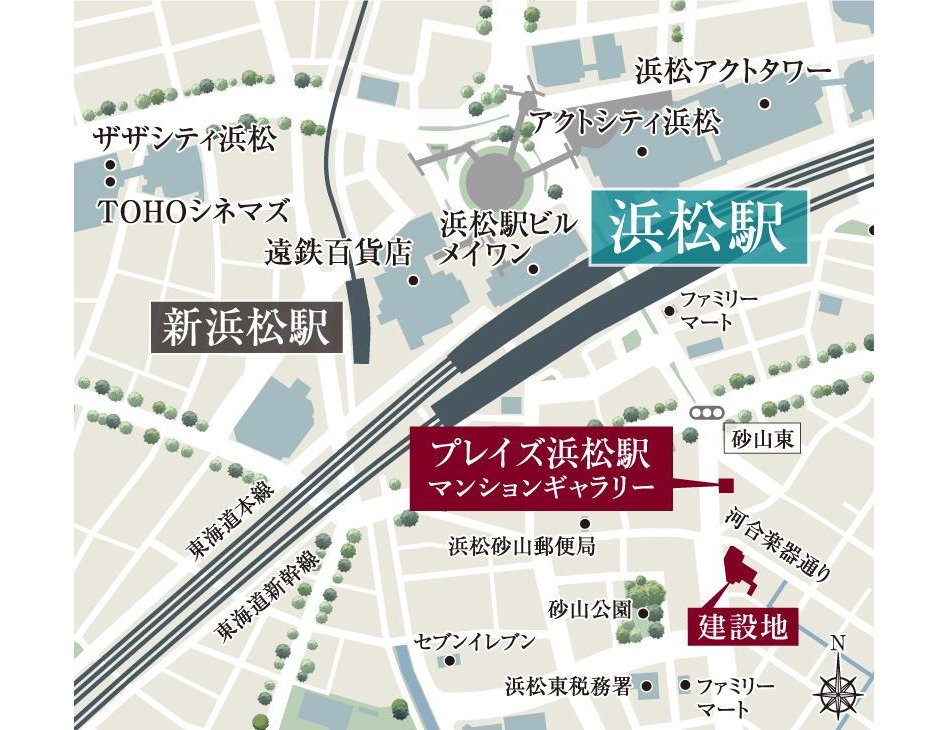 プレイズ浜松駅の現地案内図