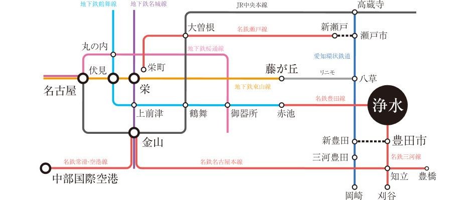 Tステージ豊田浄水の交通アクセス図