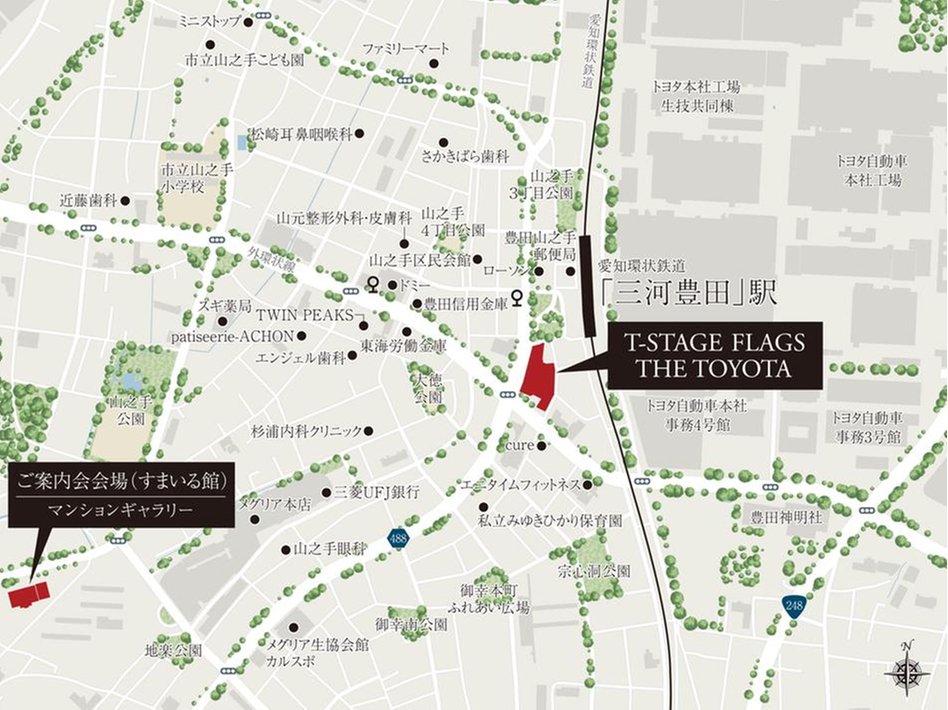 Tステージ フラッグス・ザ・トヨタの現地案内図