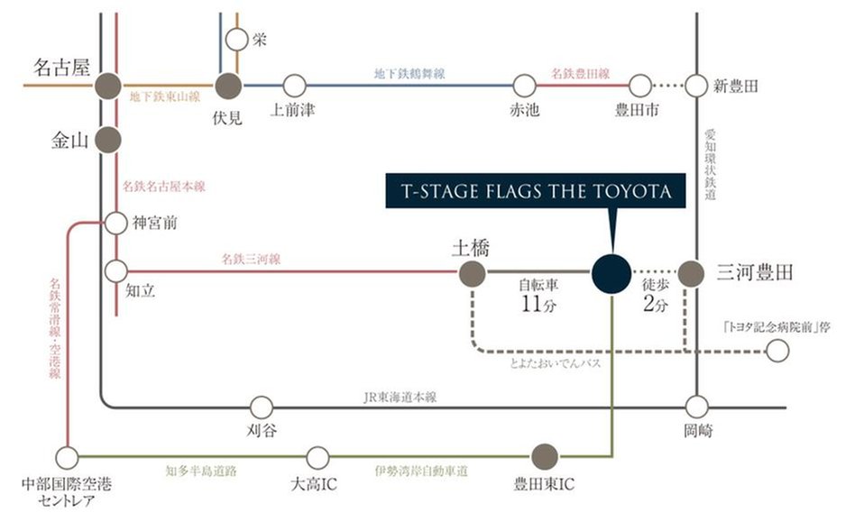 Tステージ フラッグス・ザ・トヨタの交通アクセス図