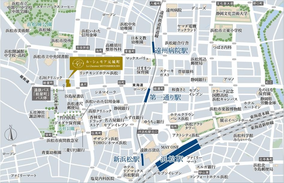 ル・シェモア元城町の現地案内図