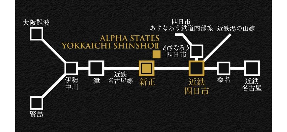 アルファステイツ四日市新正IIの交通アクセス図