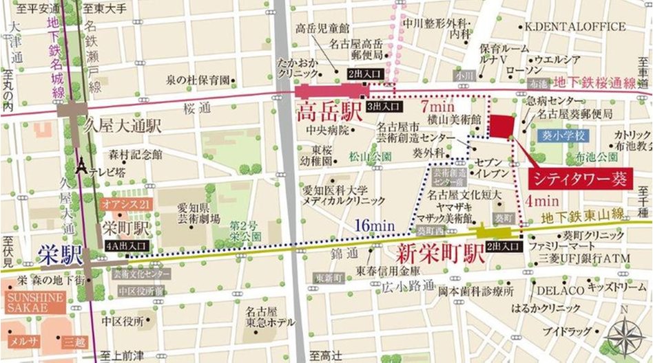 シティタワー葵の現地案内図