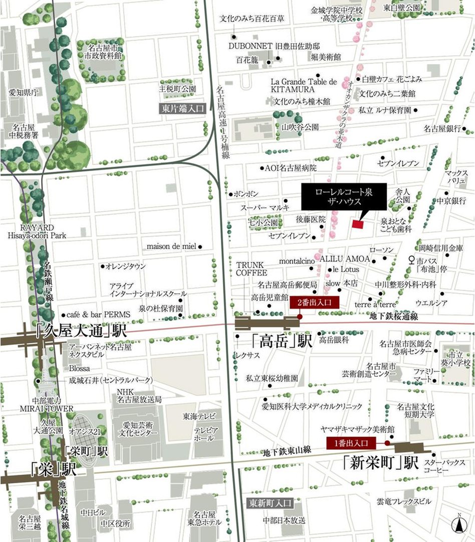 ローレルコート泉ザ・ハウスの現地案内図