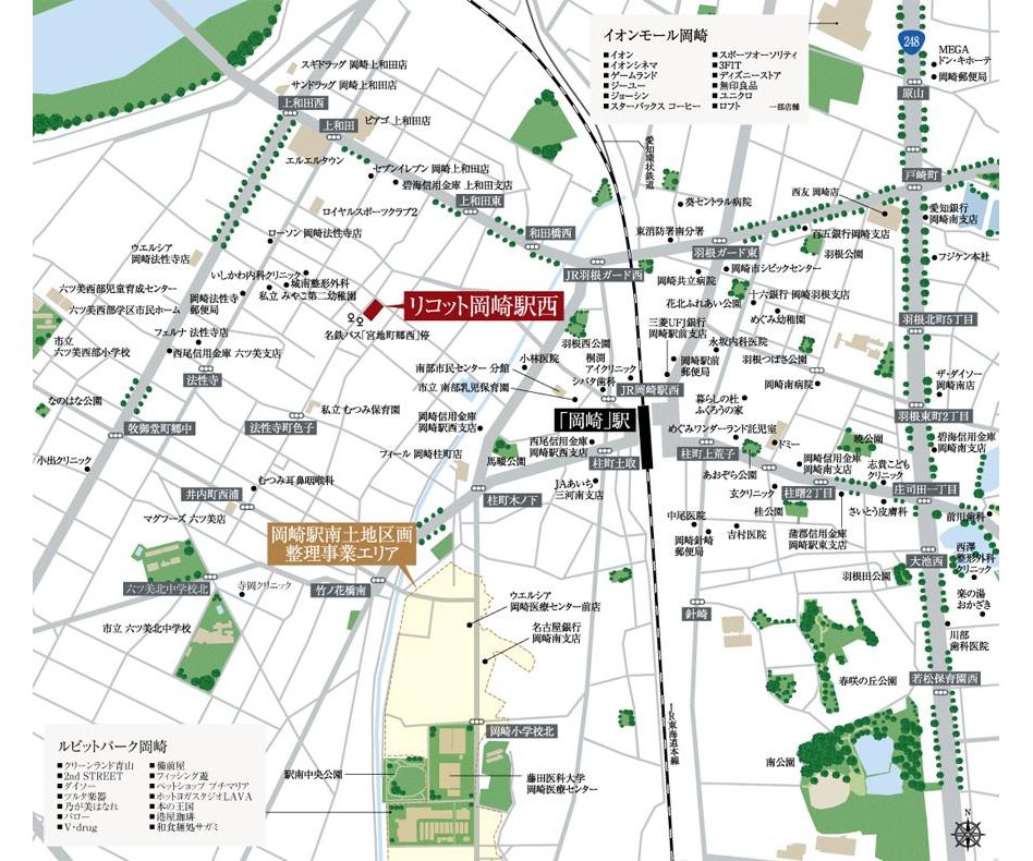 リコット岡崎駅西の現地案内図