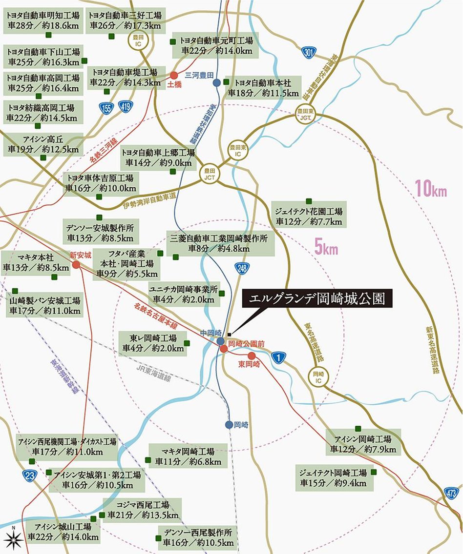 エルグランデ岡崎城公園の立地・アクセス画像