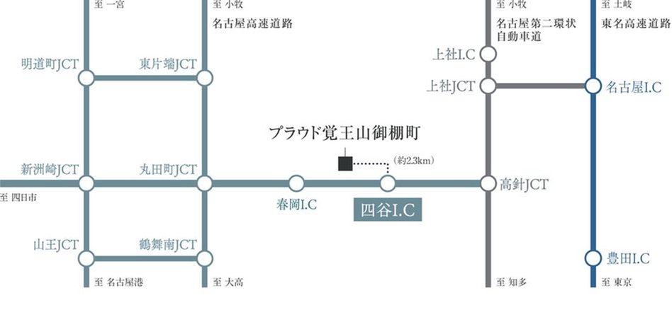 プラウド覚王山御棚町の交通アクセス図