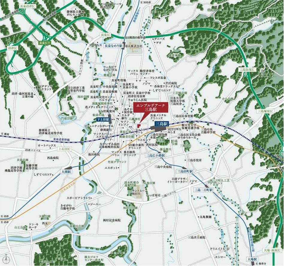 エンブルデアーナ三島駅の現地案内図