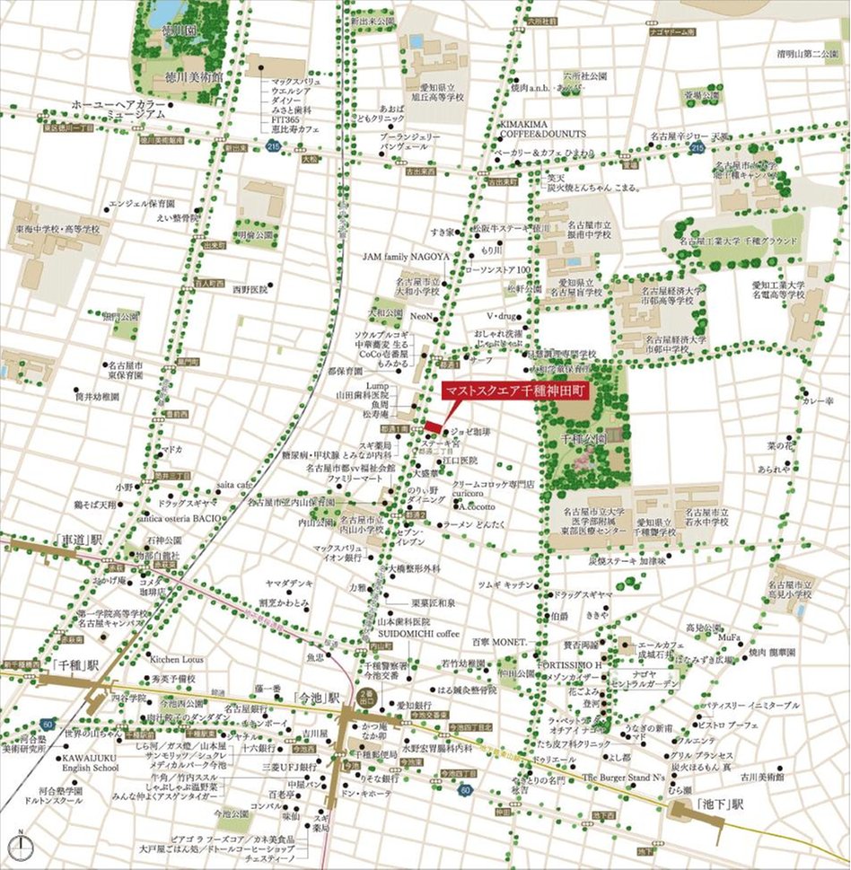 マストスクエア千種神田町の現地案内図