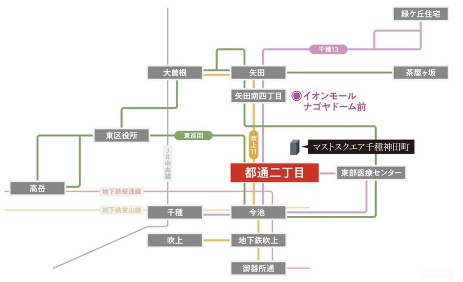 マストスクエア千種神田町の交通アクセス図