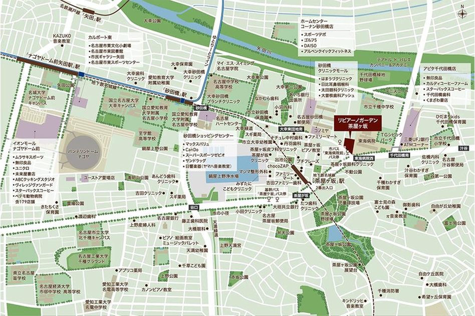 リピアーノガーデン茶屋ヶ坂の現地案内図