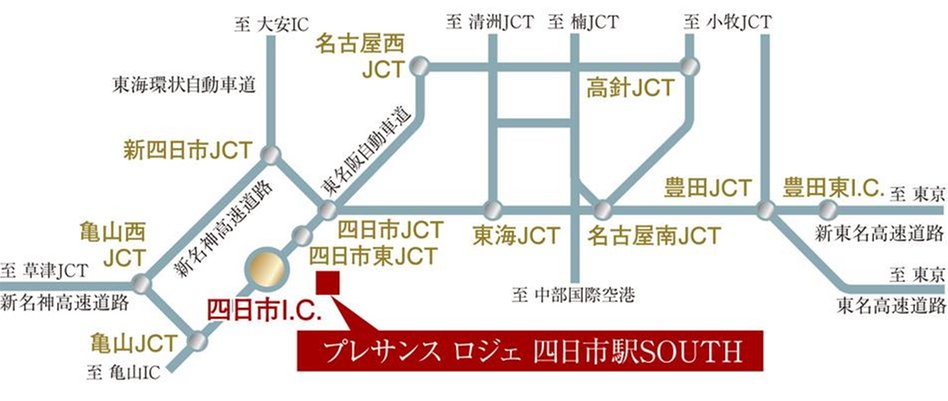 プレサンス ロジェ 四日市駅SOUTHの交通アクセス図