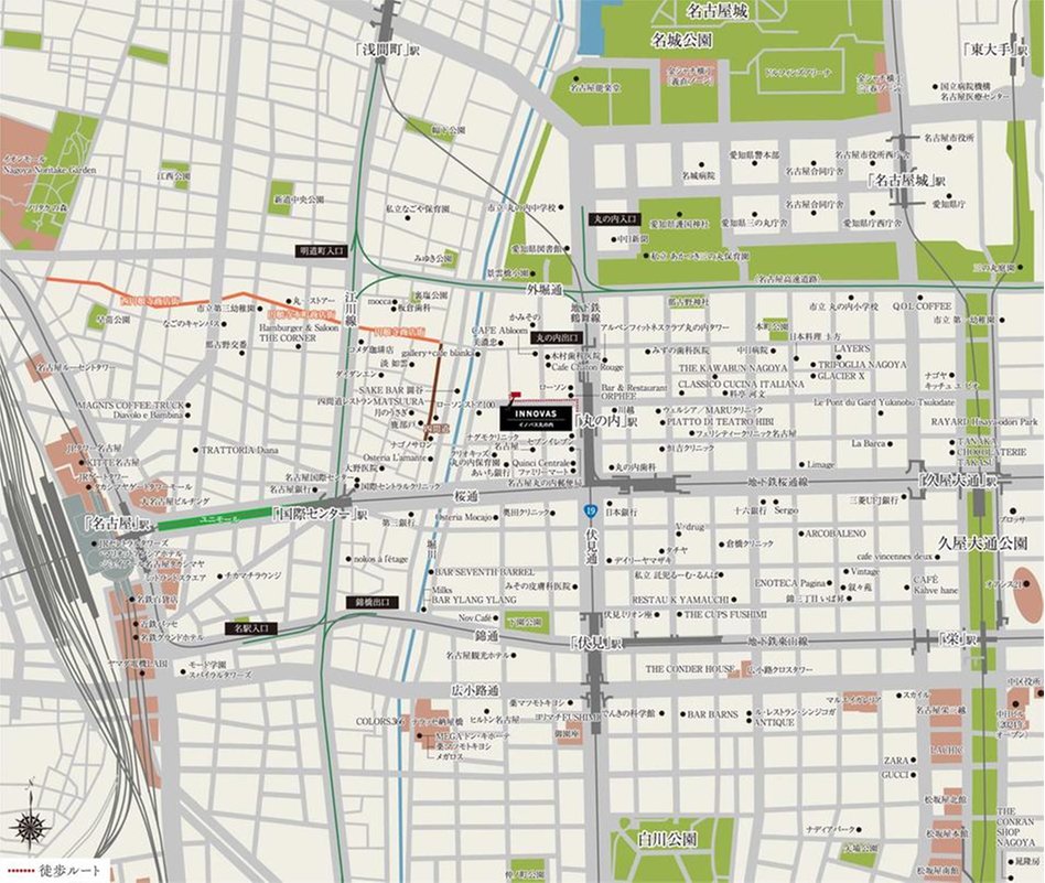 イノバス丸の内の現地案内図
