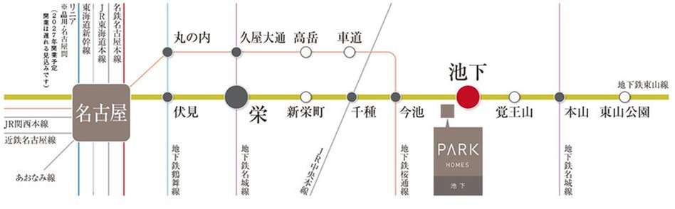 パークホームズ池下の交通アクセス図