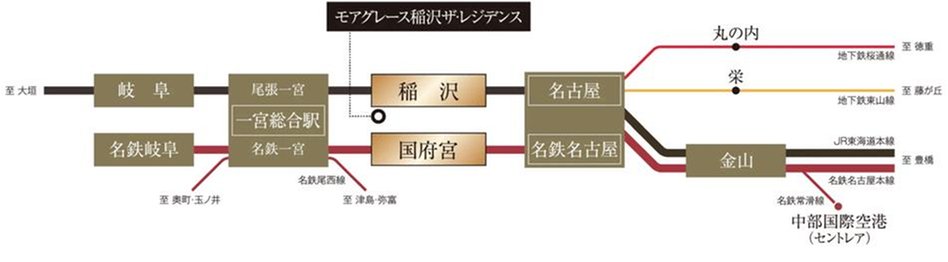 モアグレース稲沢ザ・レジデンスの交通アクセス図