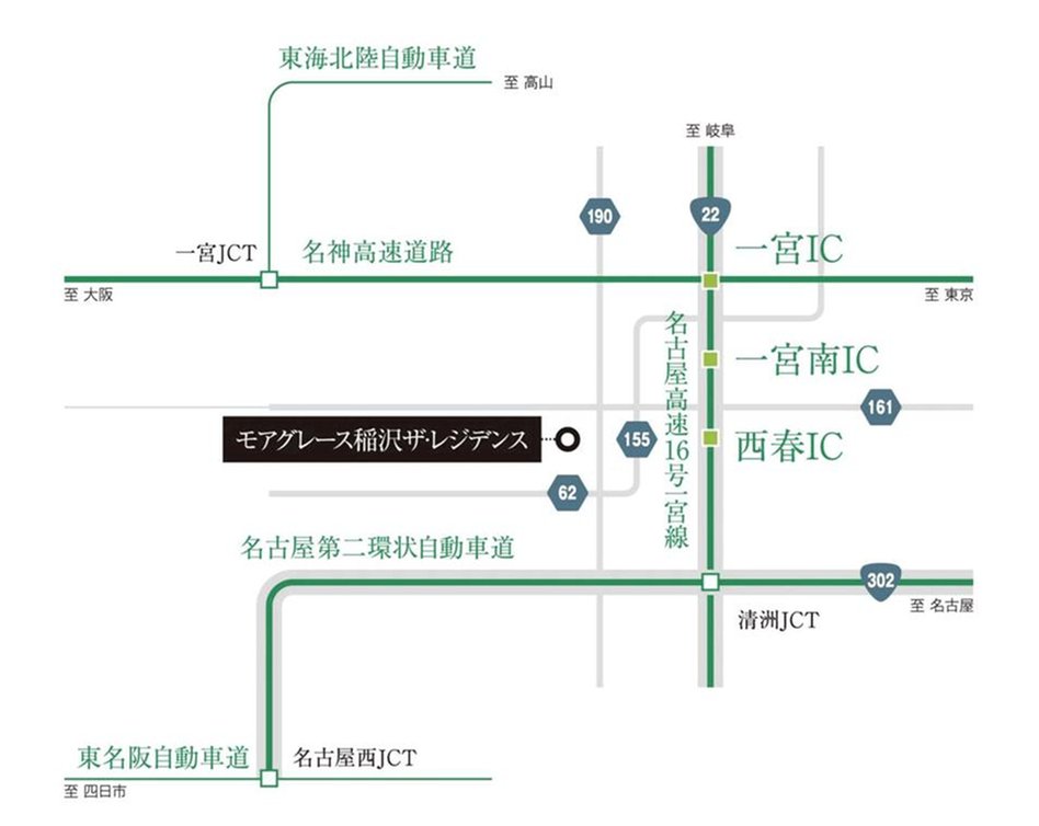 モアグレース稲沢ザ・レジデンスの交通アクセス図