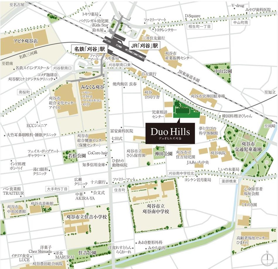 デュオヒルズ刈谷の現地案内図