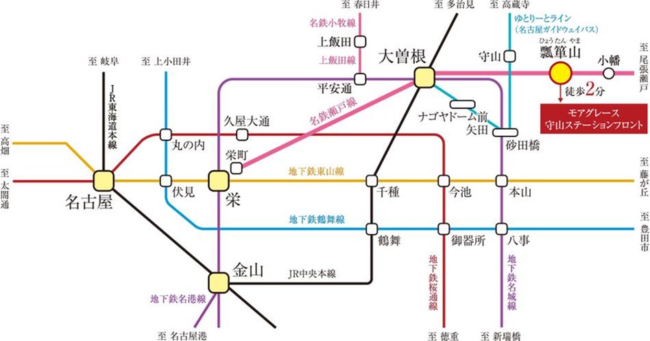 モアグレース守山ステーションフロントの交通アクセス図
