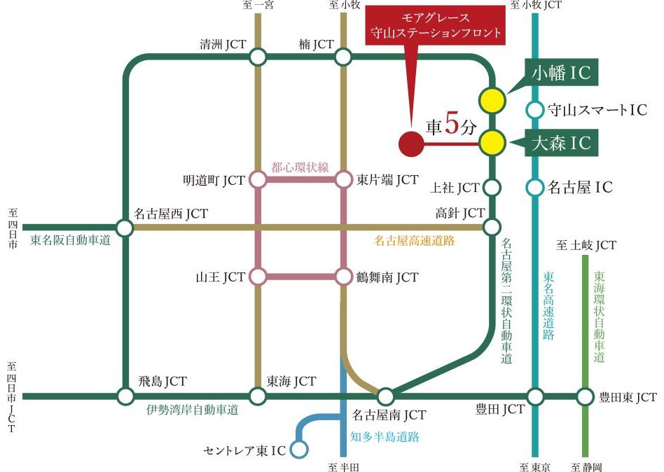 モアグレース守山ステーションフロントの交通アクセス図