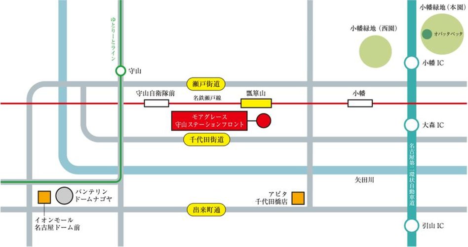 モアグレース守山ステーションフロントの交通アクセス図
