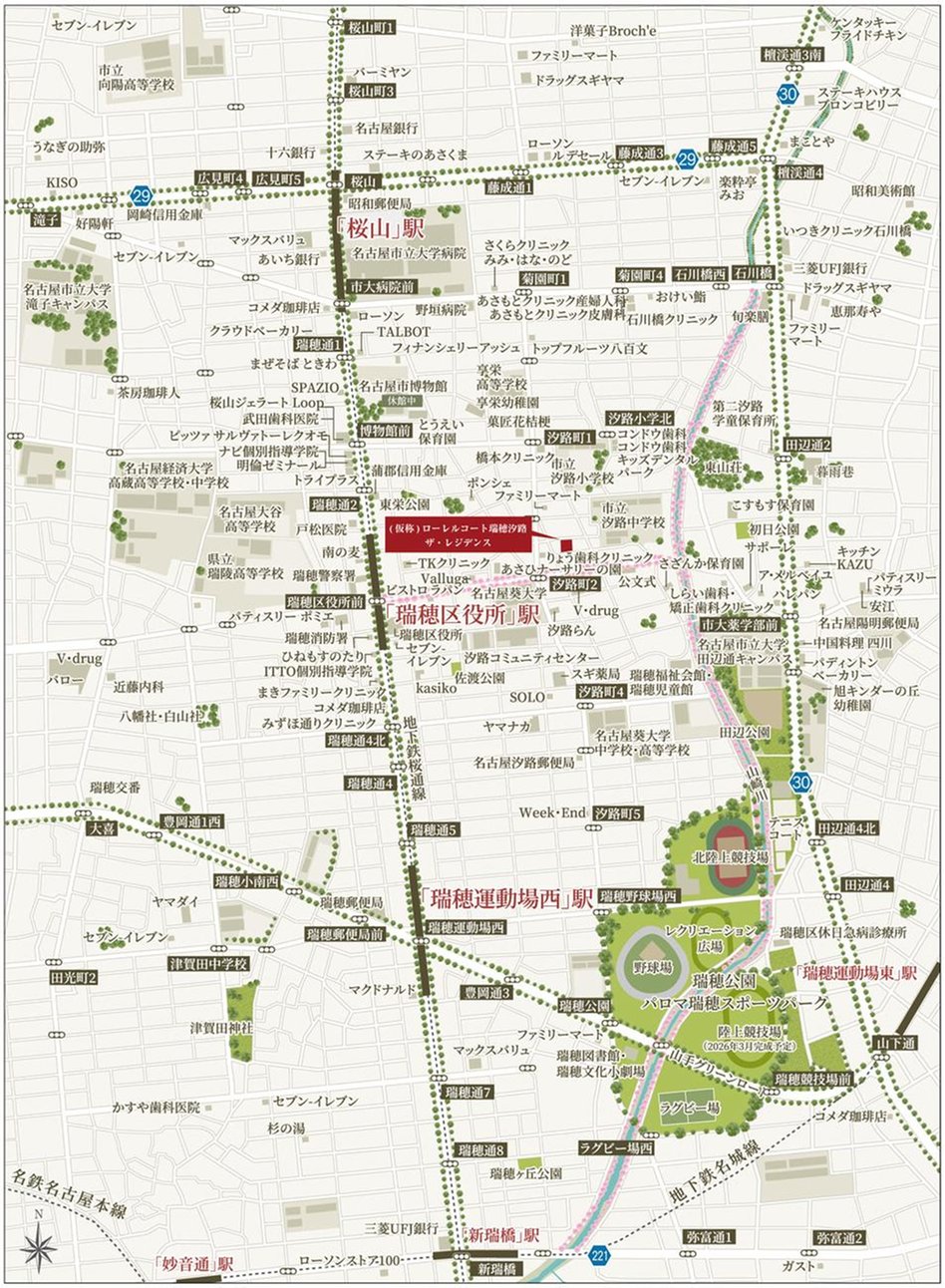 （仮称）ローレルコート瑞穂汐路ザ・レジデンスの現地案内図