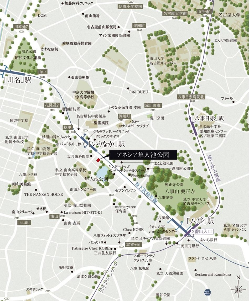 アネシア隼人池公園の現地案内図