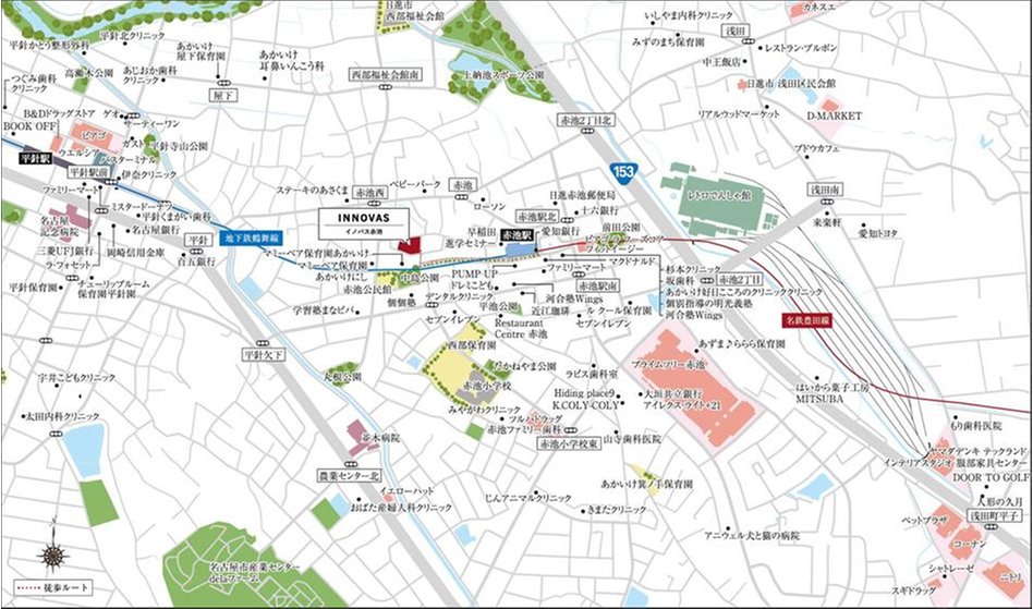 イノバス赤池の現地案内図