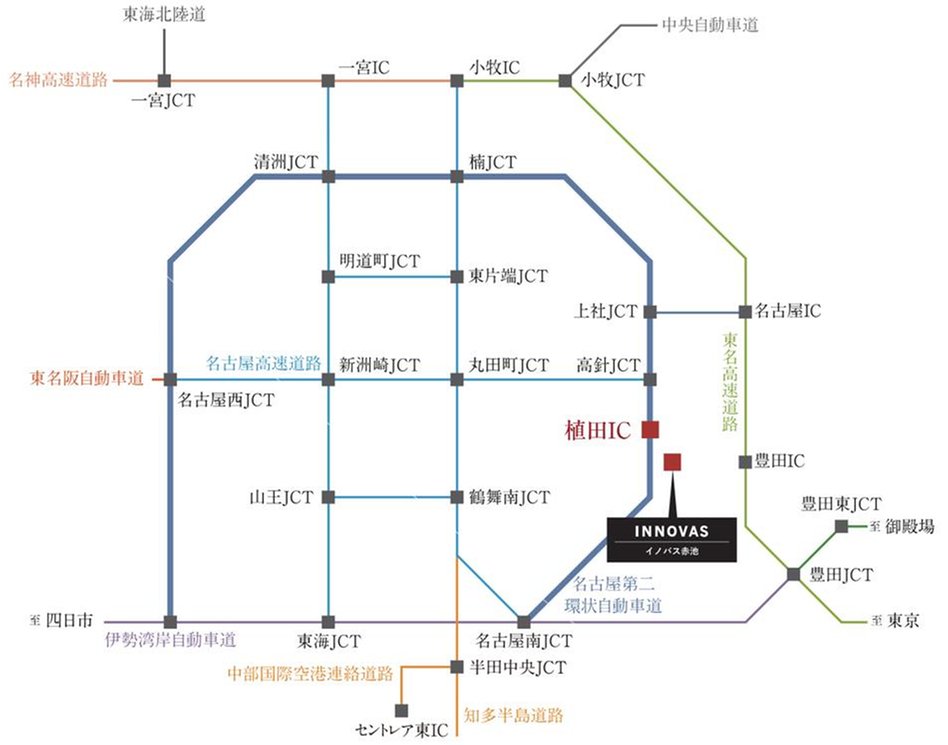 イノバス赤池の交通アクセス図