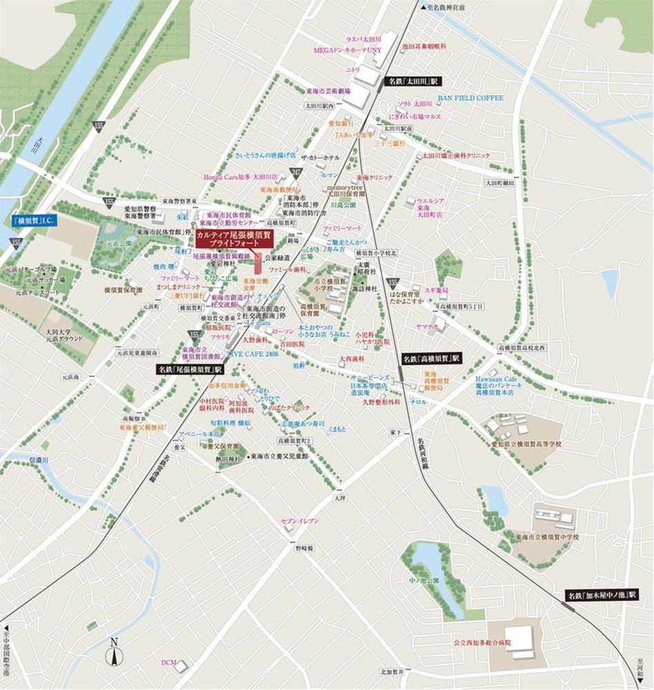 カルティア尾張横須賀ブライトフォートの現地案内図