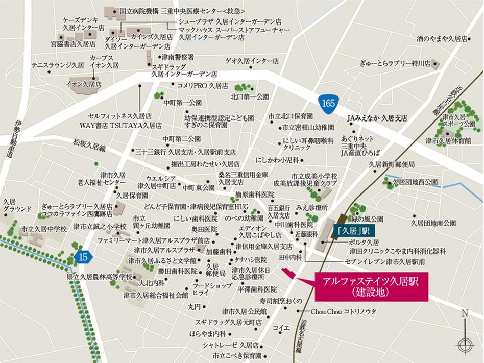 アルファステイツ久居駅の現地案内図