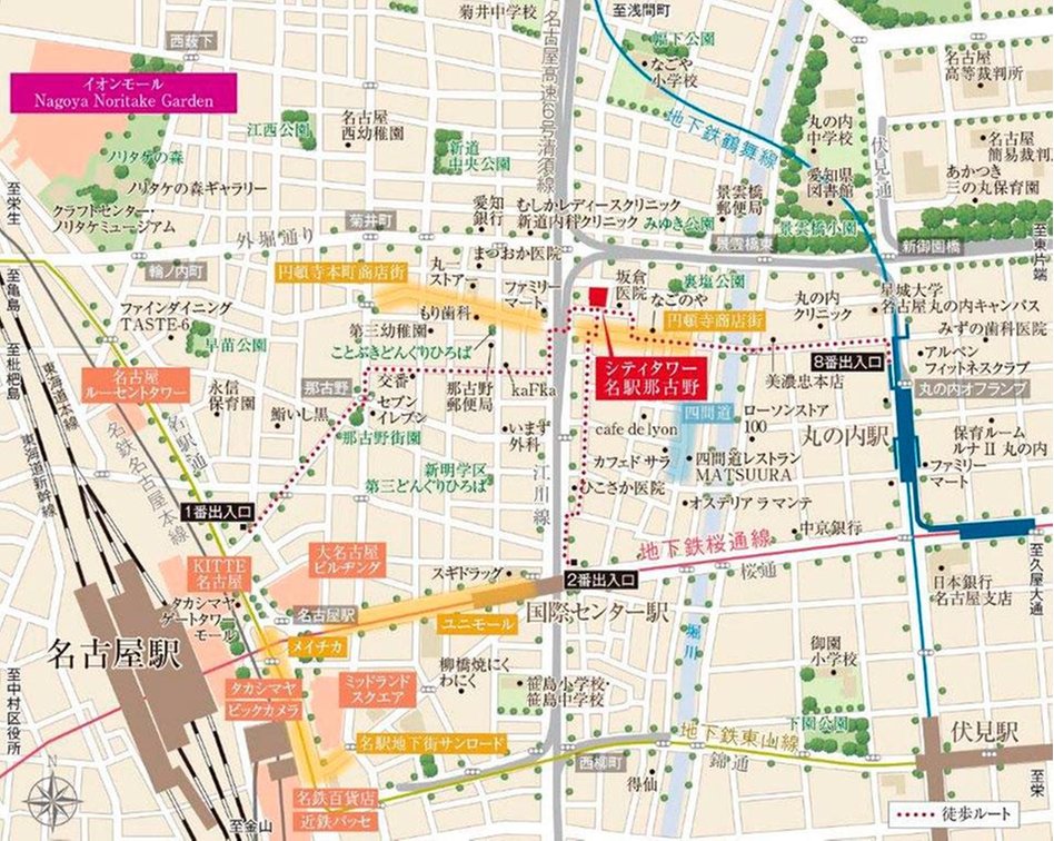 シティタワー名駅那古野の現地案内図