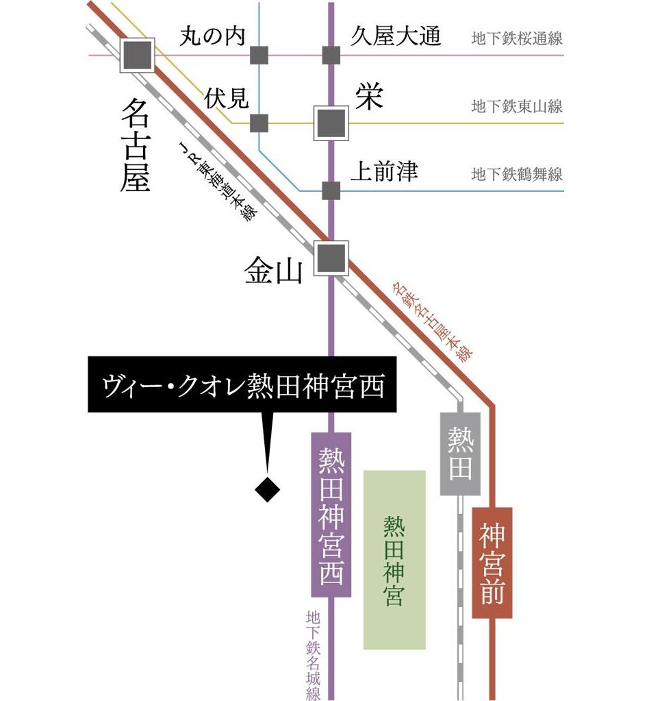 ヴィー・クオレ熱田神宮西の交通アクセス図