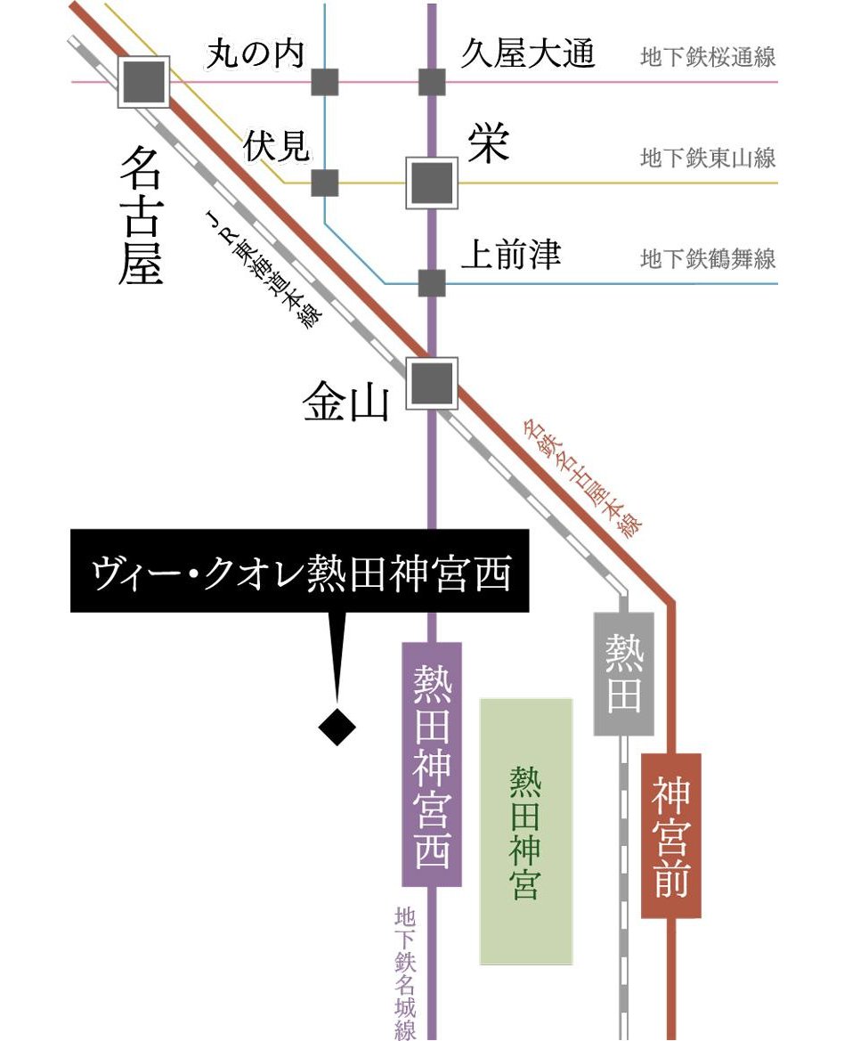 ヴィー・クオレ熱田神宮西の交通アクセス図