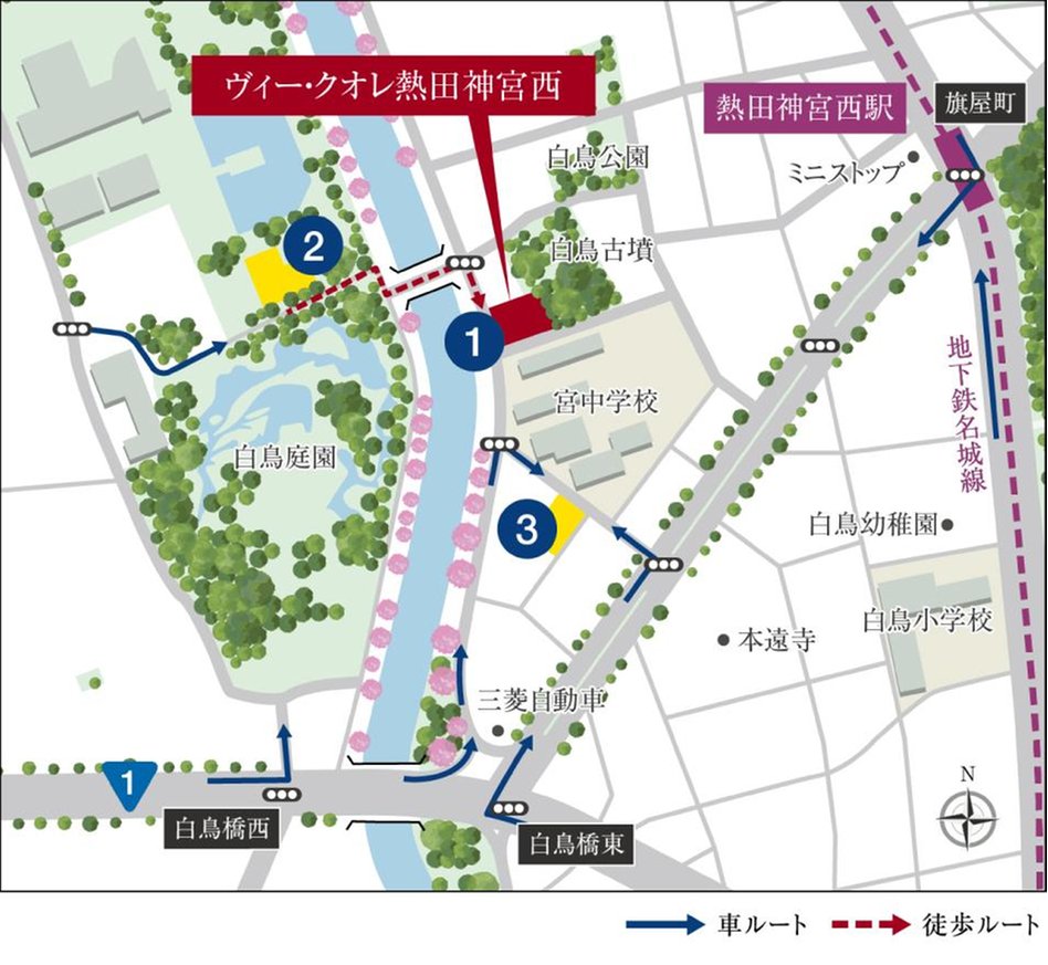 ヴィー・クオレ熱田神宮西の現地案内図