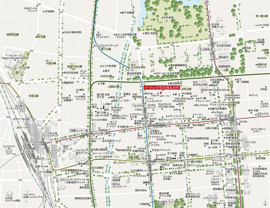 レ・ジェイド名古屋丸の内の現地案内図