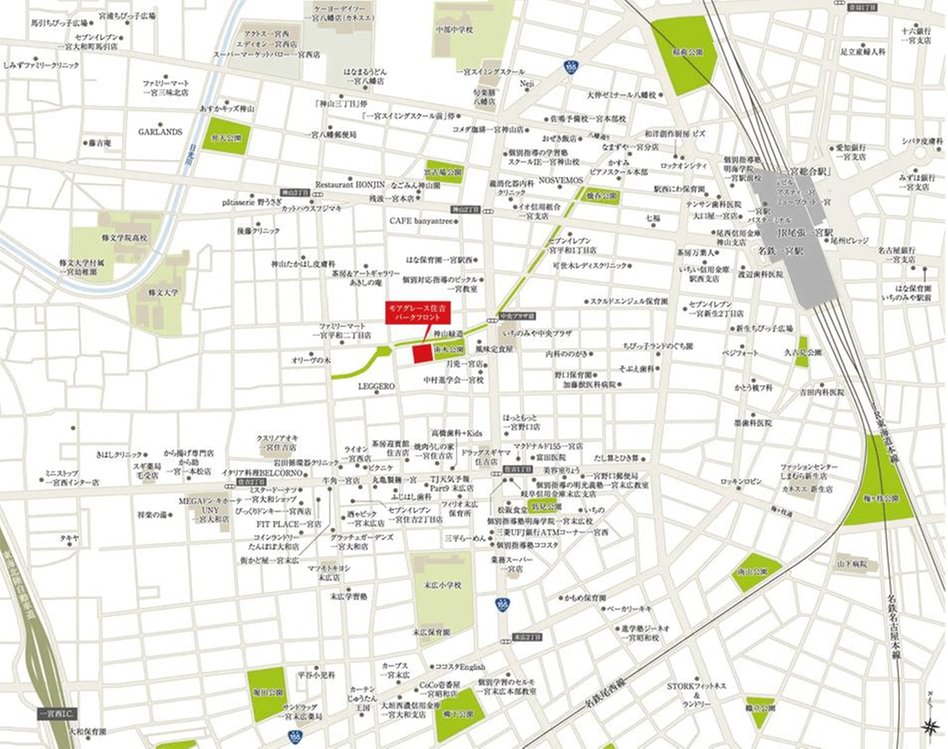 モアグレース住吉パークフロントの現地案内図