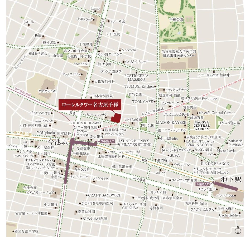 ローレルタワー名古屋千種の現地案内図