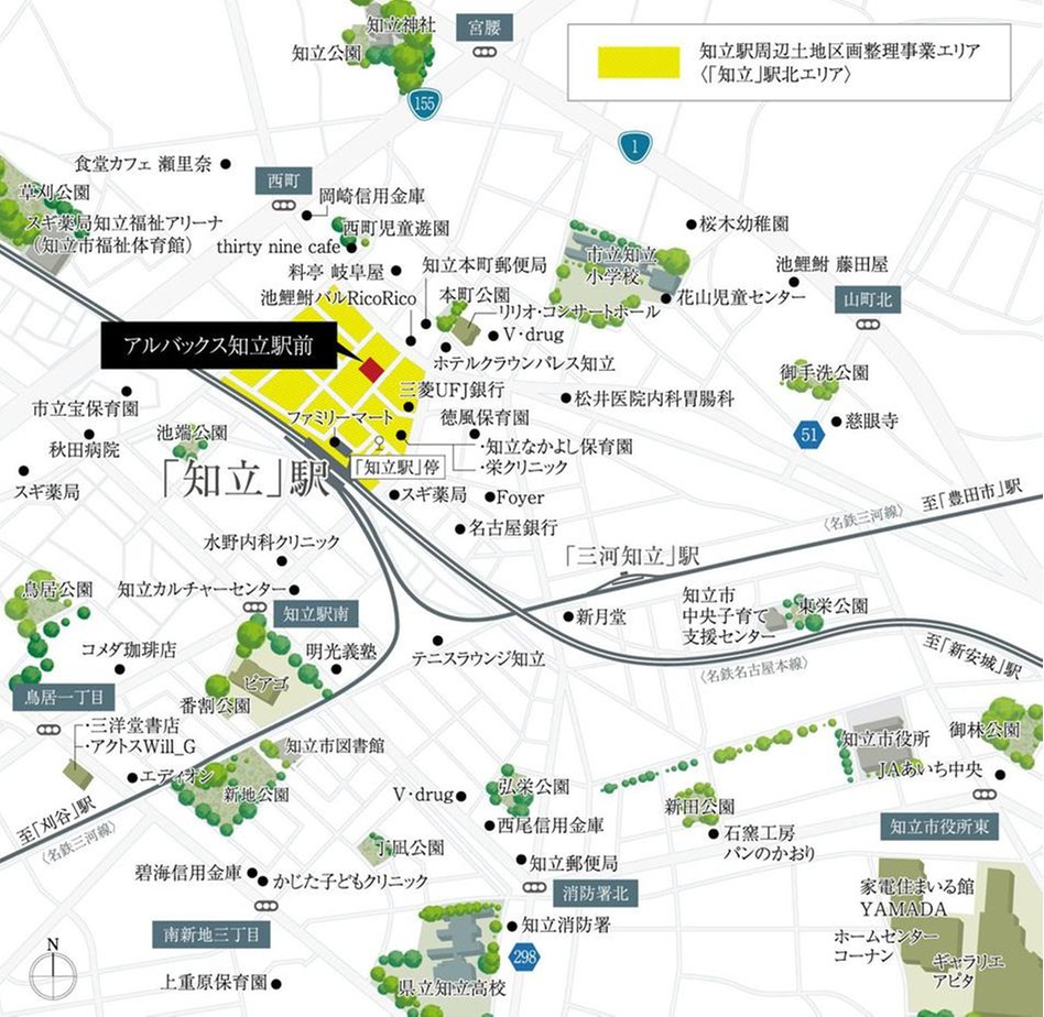 アルバックス知立駅前の現地案内図