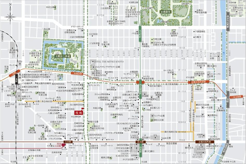 ジオ京都堀川三条の現地案内図