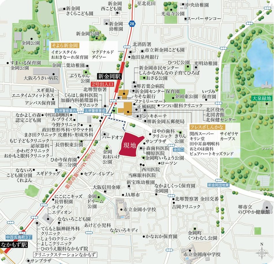 トモニアルシティの現地案内図