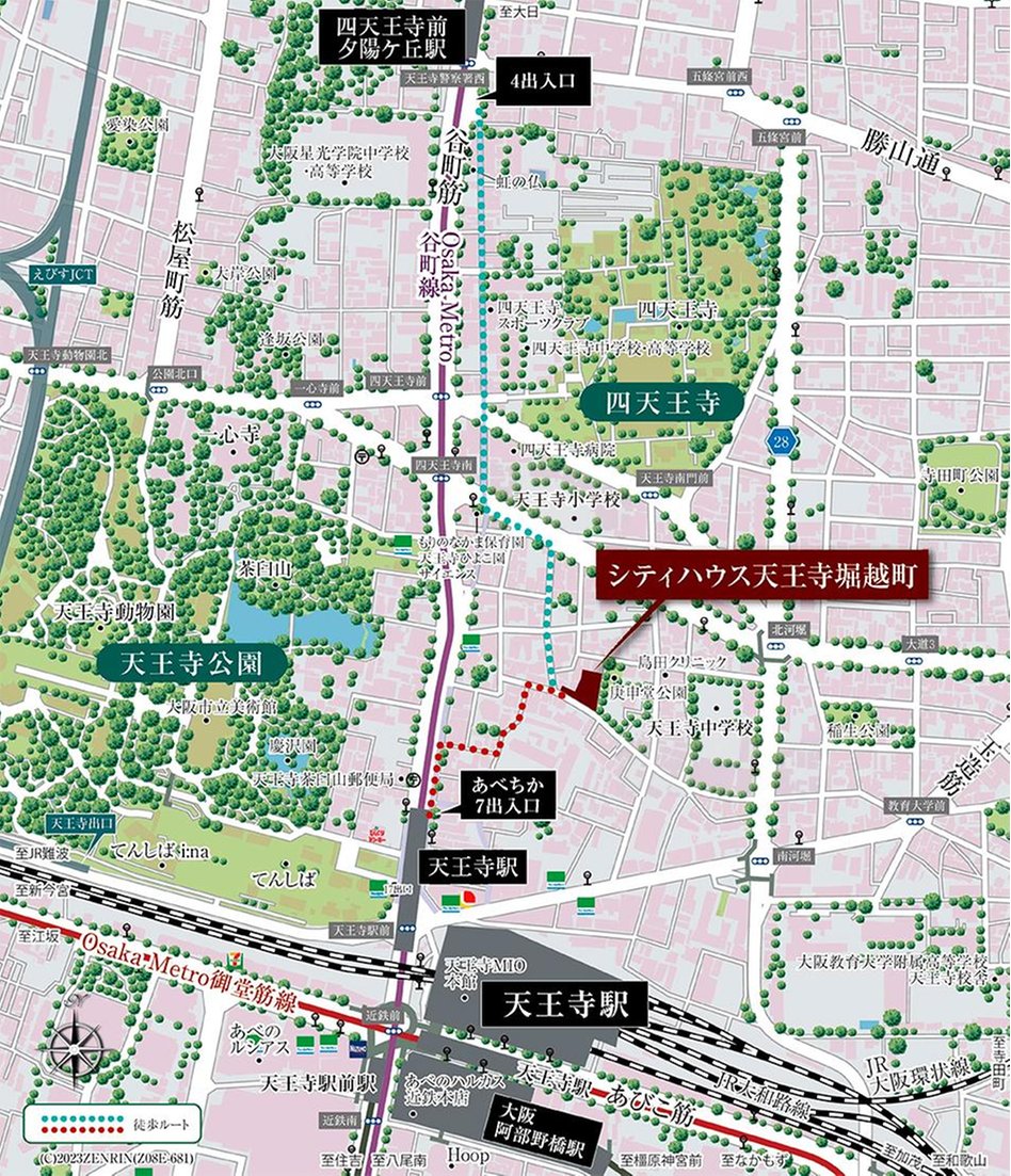 シティハウス天王寺堀越町の現地案内図