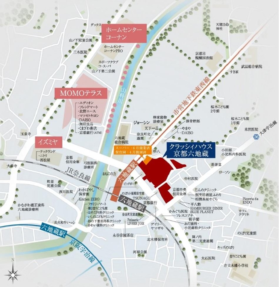 クラッシィハウス京都六地蔵の現地案内図