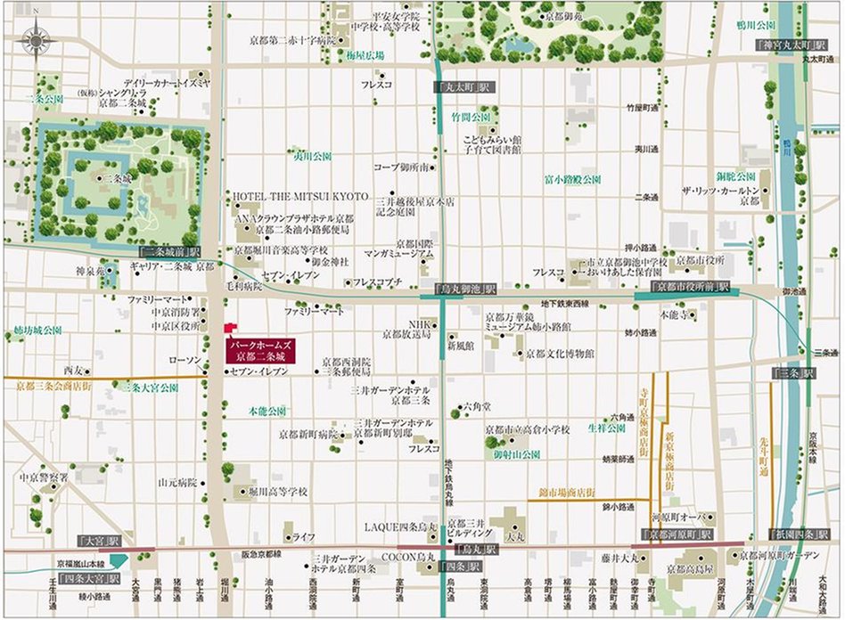 パークホームズ京都二条城の現地案内図