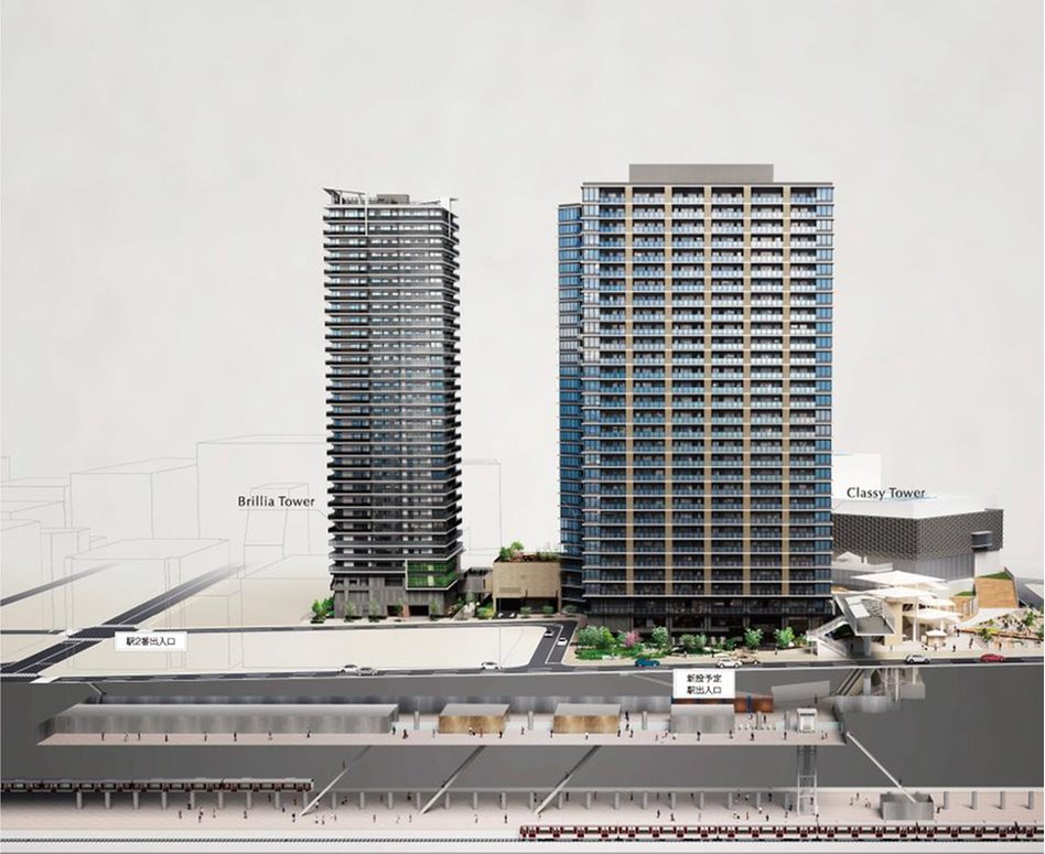 W TOWERS 箕面船場(CLASSY TOWER 箕面船場／Brillia(ブリリア) Tower 箕面船場 SKY & GARDEN)の建物の特徴画像