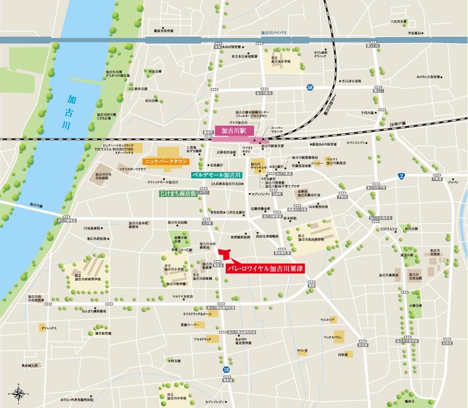 パレ・ロワイヤル加古川粟津の現地案内図
