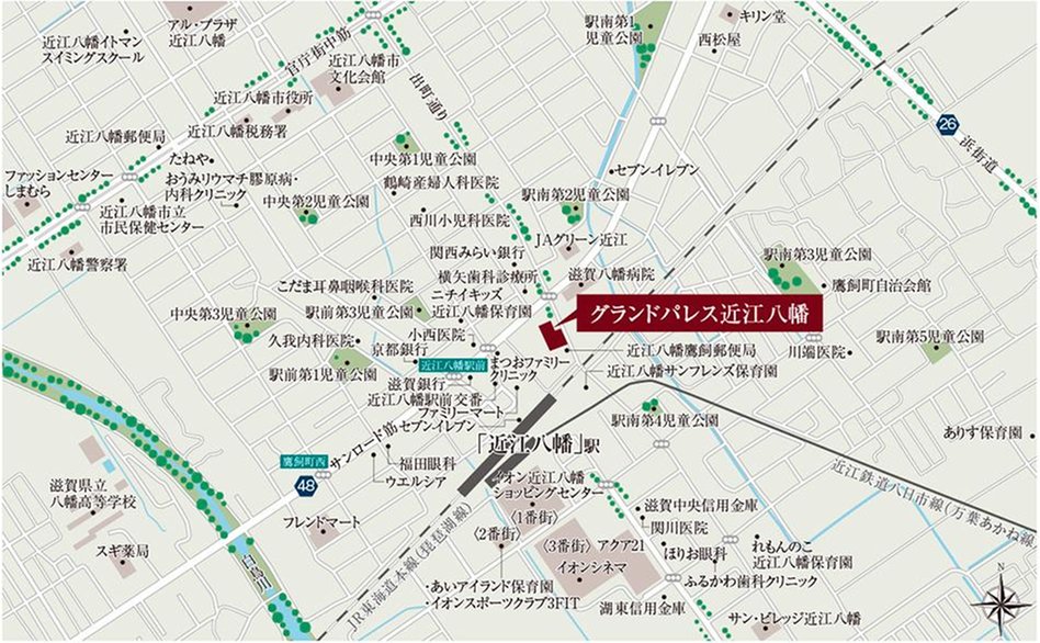 グランドパレス近江八幡の現地案内図